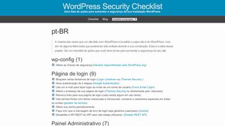 
                            8. WordPress Security Checklist - pt-BR