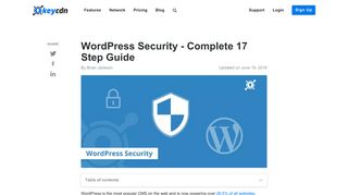 
                            9. WordPress Security - Complete 17 Step Guide - KeyCDN