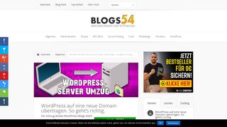 
                            11. Wordpress Server oder Domain Umzug, So geht's richtig › Blogs54