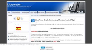 
                            9. WordPress Simple Membership Members Login Widget | Mbrsolution