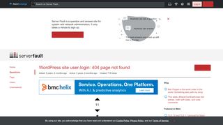 
                            9. WordPress site user-login: 404 page not found - Server Fault