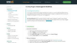 
                            11. WordPress Social Login | docs.oneall.com - OneAll Social Network API