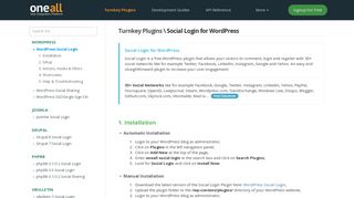 
                            3. WordPress Social Login | docs.oneall.com