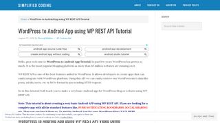 
                            10. Wordpress to Android App using WP REST API Tutorial