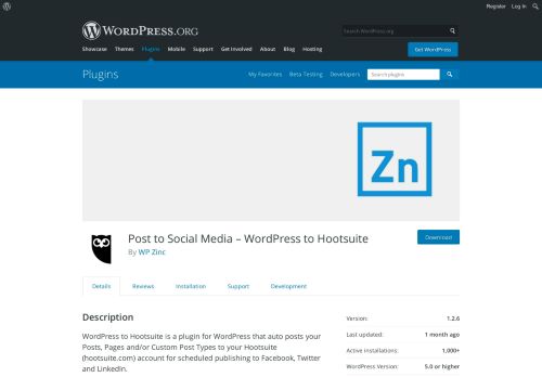 
                            9. WordPress to Hootsuite | WordPress.org