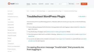 
                            5. WordPress Troubleshooting - Auth0