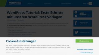 
                            6. WordPress Tutorial: Erste Schritte mit unseren Vorlagen - Mittwald