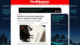 
                            8. WordPress two-factor login plugin bug, er, bypasses 2-factor login ...