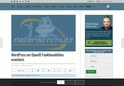 
                            9. WordPress um OpenID Funktionalitäten erweitern - Datenschmutz.net