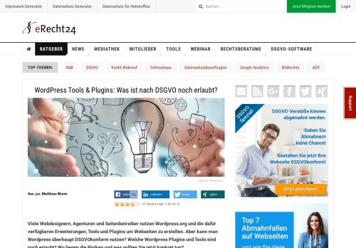 
                            5. WordPress und die DSGVO - Welche Plugins und Tools sind erlaubt?