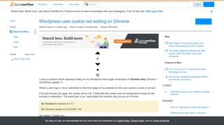 
                            11. Wordpress user cookie not setting on Chrome - Stack Overflow