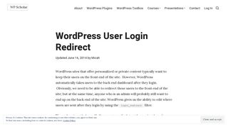 
                            12. WordPress User Login Redirect - WP Scholar