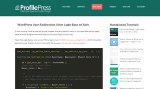 
                            7. WordPress User Redirection After Login Base on Role - ProfilePress