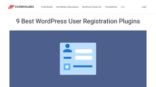 
                            9. WordPress User Registration Plugin - Cozmoslabs