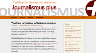 
                            2. WordPress von localhost auf Webserver umziehen - Journalismus plus