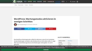 
                            10. WordPress: Wartungsmodus aktivieren in wenigen Schritten – GIGA