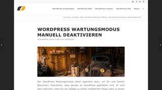 
                            2. WordPress Wartungsmodus manuell abschalten - Lösung!