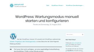 
                            9. WordPress: Wartungsmodus manuell starten und konfigurieren ...