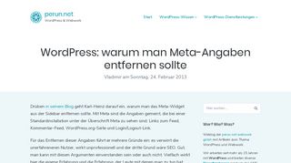 
                            12. WordPress: warum man Meta-Angaben entfernen sollte » perun.net