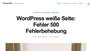 
                            6. WordPress weiße Seite: Fehler 500 Fehlerbehebung - Pascale Beier