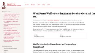 
                            10. WordPress: Weiße Seite im Admin-Bereich oder nach Installation von ...