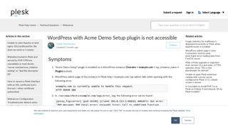 
                            7. WordPress with Acme Demo Setup plugin is not accessible – Plesk ...