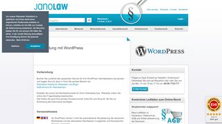
                            7. WordPress | WooCommerce | AGB Hosting-Service ... - Janolaw