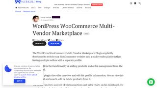 
                            12. WordPress WooCommerce Multi Vendor Marketplace - Webkul Software