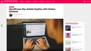 
                            12. Wordpress Wp-Admin Sayfası 404 Hatası Çözümü | SahteYazılım.Com