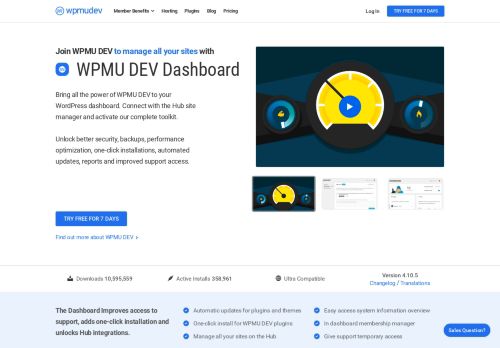 
                            3. WordPress WPMU DEV Dashboard Plugin - WPMU DEV