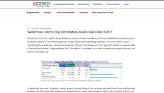 
                            9. WordPress: xmlrpc.php Schnittstelle deaktivieren oder nicht? | goneo ...