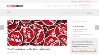 
                            8. WordPress zeigt nur weiße Seite — die Lösung › Kreativdenker GmbH