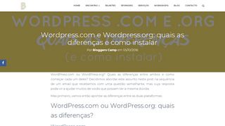 
                            9. Wordpress.com e Wordpress.org: quais as diferenças e como instalar