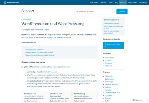 
                            13. WordPress.com und WordPress.org — Support — WordPress.com