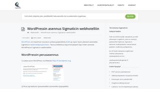 
                            7. Wordpressin asennus Sigmaticin webhotelliin - Sigmatic