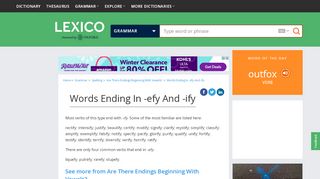 
                            10. Words ending in -efy and -ify | Oxford Dictionaries