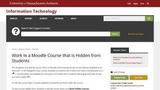 
                            5. Work in a Moodle Course that is Hidden from Students | UMass ...