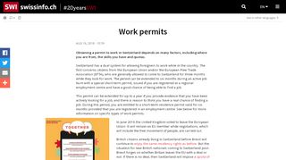 
                            13. Work permits - SWI swissinfo.ch