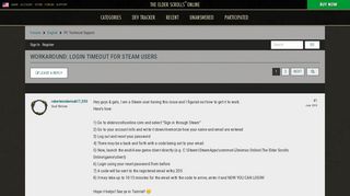 
                            11. WORKAROUND: LOGIN TIMEOUT FOR STEAM USERS — Elder Scrolls Online ...