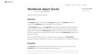 
                            5. Workbook object (Excel) | Microsoft Docs