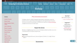 
                            8. Workday | Computing & Information Services