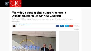 
                            5. Workday opens global support centre in Auckland, signs up Air New ...