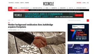 
                            8. Worker background verification firm AuthBridge acquires Footprints ...