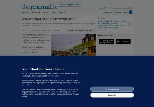 
                            11. Worker injured at Mr Binman plant · TheJournal.ie