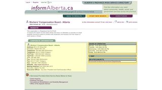 
                            10. Workers' Compensation Board - Alberta - InformAlberta.ca