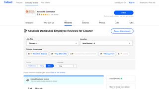 
                            6. Working as a Cleaner at Absolute Domestics: 62 Reviews | Indeed.com