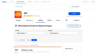 
                            7. Working as a Mystery Shopper at GfK: Employee Reviews | Indeed.co.uk