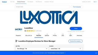 
                            7. Working as a Store Manager at Luxottica: 136 Reviews | Indeed.com