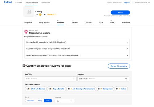 
                            12. Working as a Tutor at Cambly: Employee Reviews | Indeed.com