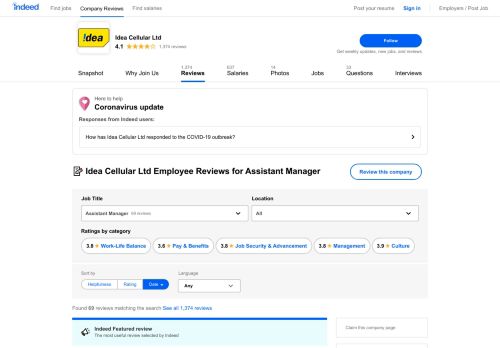 
                            9. Working as an Assistant Manager at Idea Cellular Ltd: 63 Reviews ...